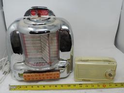 Crosley CR-9 select-o-matic 100 radio and a vintage Olympic model 450 radio.