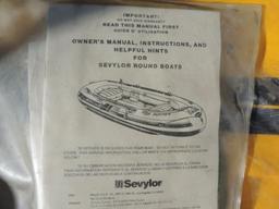 Sevylor Fish hunter 360 Inflatable raft with manual and Tempo boat gas tank.