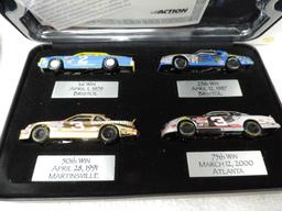 1996 Atlanta 100 1/24th scale diecast car, Mile stones in racing set & 1/64th scale car.