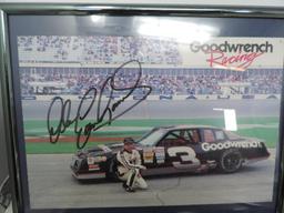 Dale Earnhardt Racing memorabilia lot with 2 possible autographed pictures.