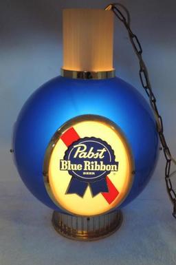 Vintage Pabst Blue Ribbon hanging light (tested operable).