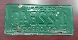 One 1951 Colorado License Plate.