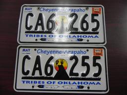 Two Oklahoma License Plates.