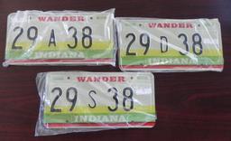Three Indiana License Plates.