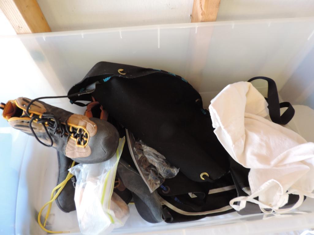 Climbing gear assortment.