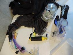 Scuba gear assortment.