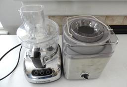 Kitchenaide food processor and Cuisinart ice cream maker.