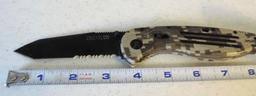 SOG Aegis Tanto camo knife.