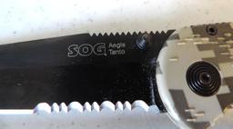 SOG Aegis Tanto camo knife.