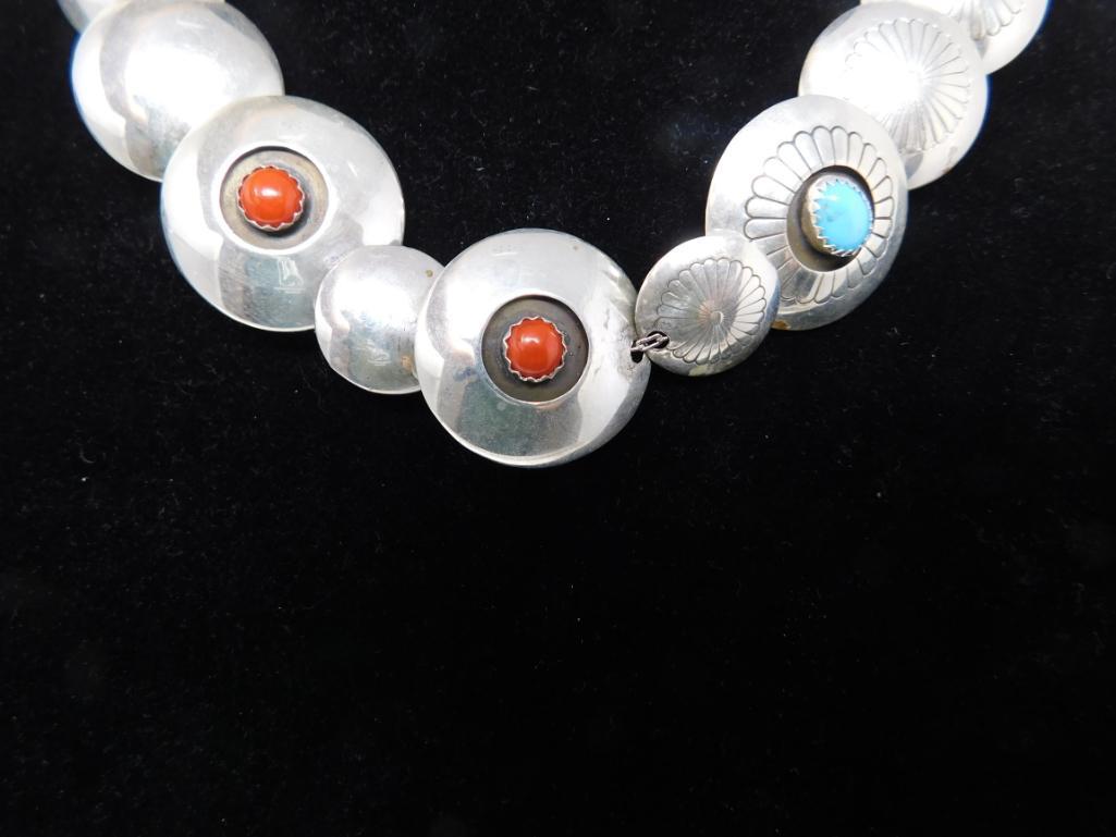 Killer Double sided or reversable silver disc necklace