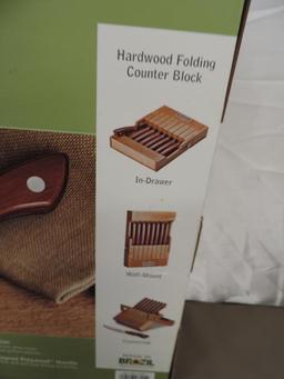 Tramotina 8 piece steak knife set with Block.