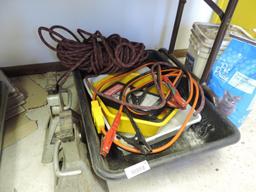 Jumper cables/ jack stands and rope.