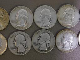 Twenty Pre 1965 Washington quarters