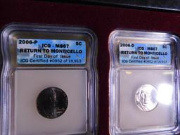 2006 ICG graded nickels