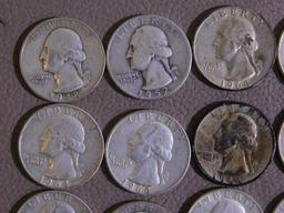 Twenty Pre 1965 Washington quarters