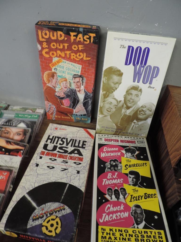 CD and tape assortment.