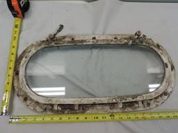 Early brass 20x10" port hole window.