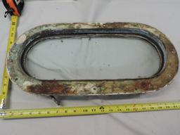 Early brass 20x10" port hole window.