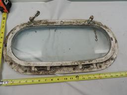 Early brass 20x10" port hole window.