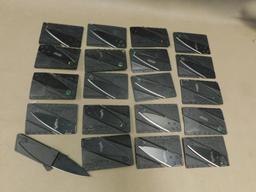 Business card folding emergency knives