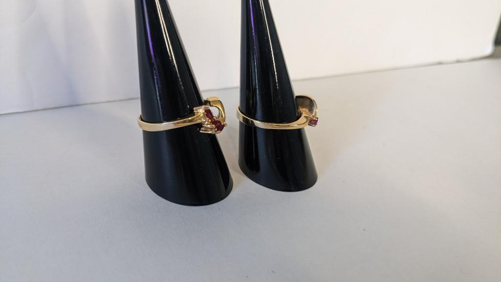 14K Yellow Gold and Ruby Rings