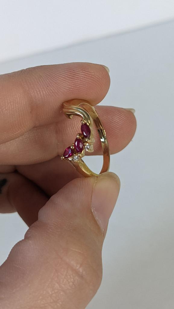 14K Yellow Gold and Ruby Rings