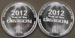 2014 Year of the Dragon 1 oz. Silver Bullion