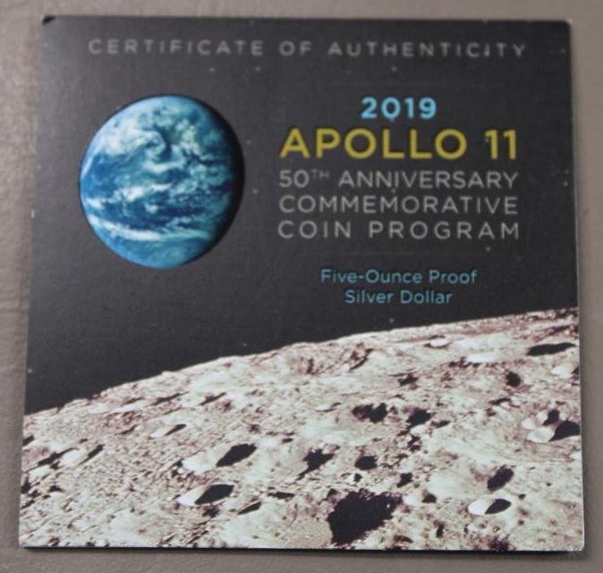 2019 Apollo 11 Five Oz Proof Silver Dollar
