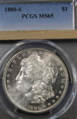 1880 S Slabbed Morgan Silver Dollar