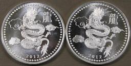 2015 Year of the Dragon 1 oz. Silver Bullion