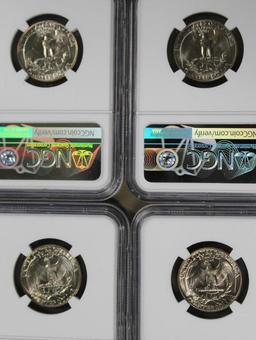 Four Slabbed 1965 SMS US Quarters