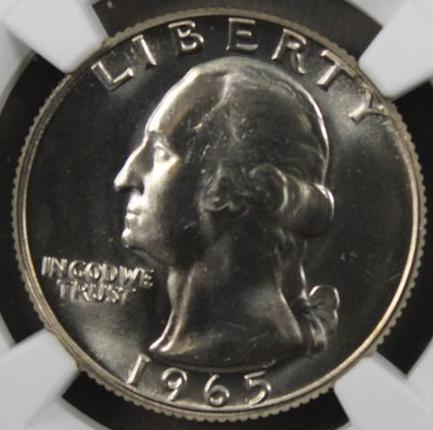 Four Slabbed 1965 SMS US Quarters
