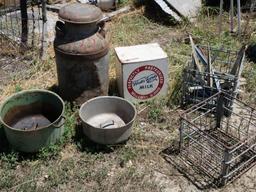 Antique Milk Can and Watts Hardy Milk Box