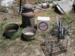 Antique Milk Can and Watts Hardy Milk Box