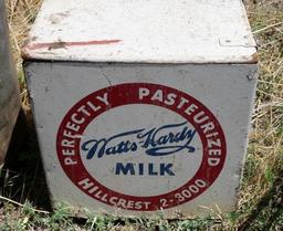Antique Milk Can and Watts Hardy Milk Box