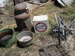 Antique Milk Can and Watts Hardy Milk Box