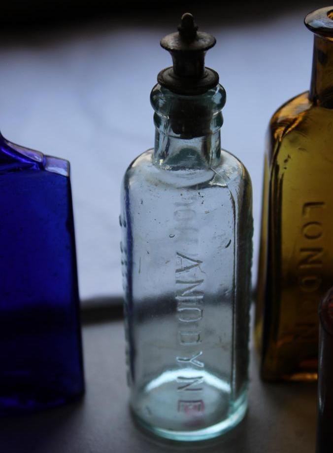 12 Small Antique Bottles Including Poison Bottles