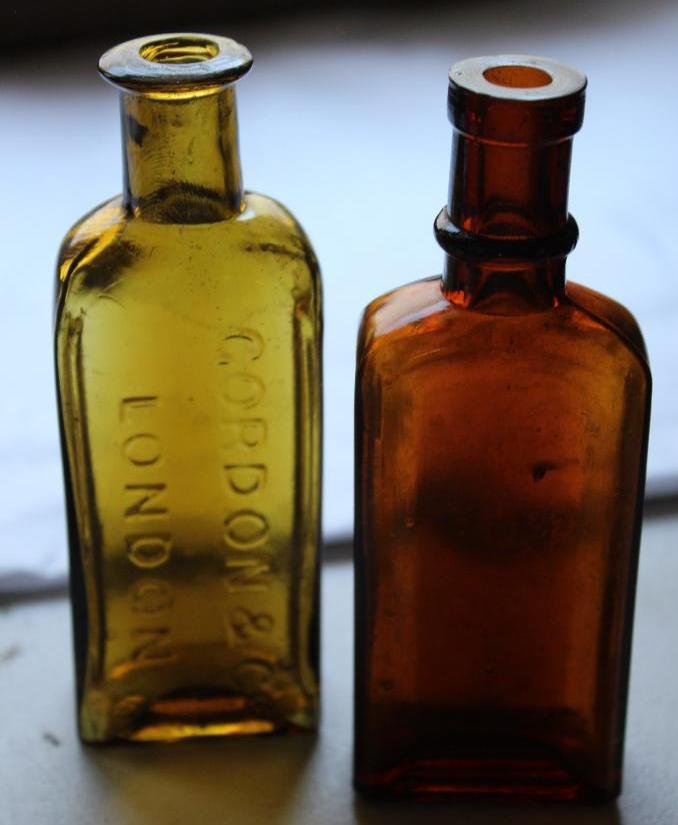 12 Small Antique Bottles Including Poison Bottles