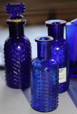 12 Small Antique Bottles Including Poison Bottles