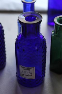 12 Small Antique Bottles Including Poison Bottles