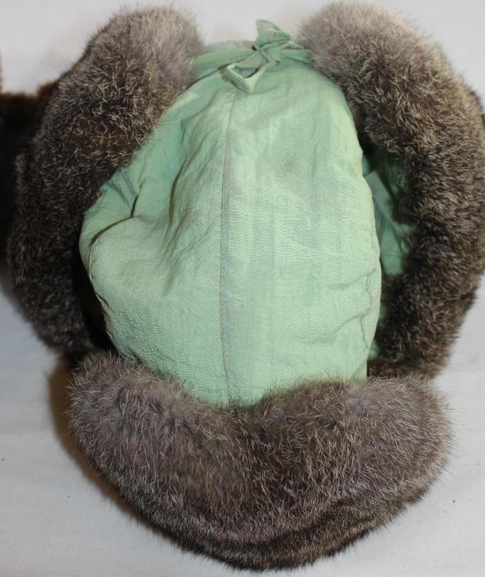 Three Older Fur and Leather Hats