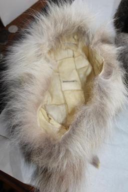 Three Older Fur and Leather Hats