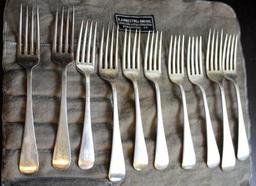 Set of 10 Sterling Silver Forks