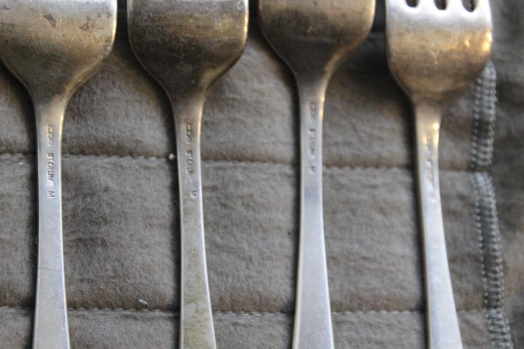 Set of 10 Sterling Silver Forks