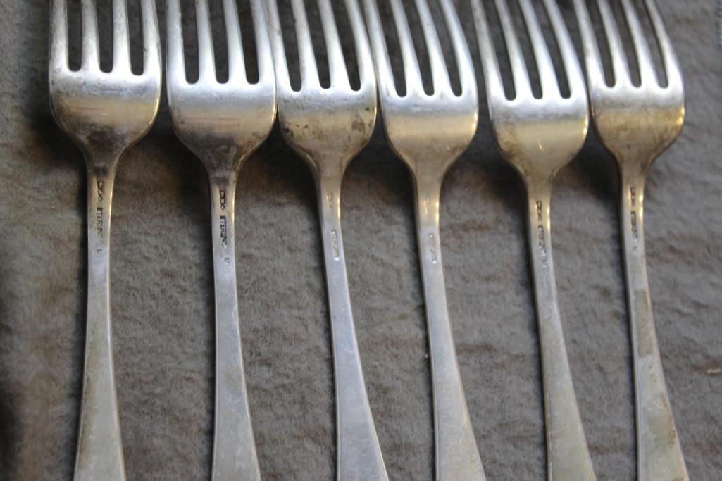Set of 10 Sterling Silver Forks