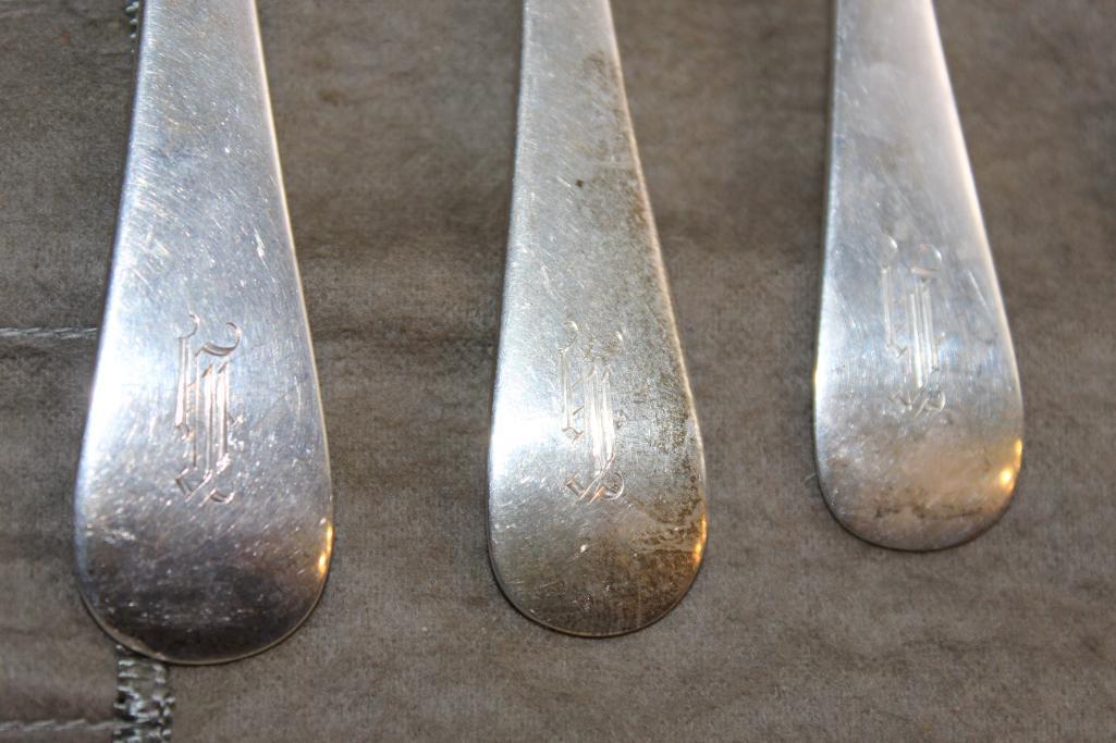 Set of 10 Sterling Silver Forks
