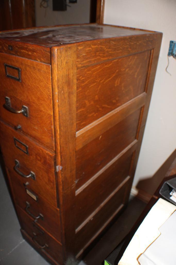 Excellent Hardwood Four-Drawer Filing Cabinet