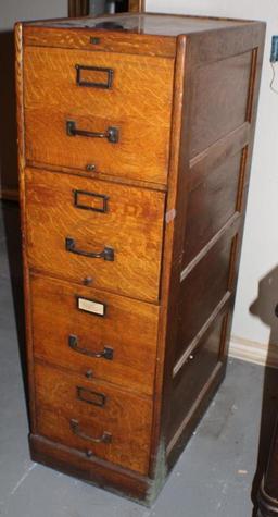 Excellent Hardwood Four-Drawer Filing Cabinet