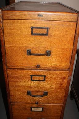 Excellent Hardwood Four-Drawer Filing Cabinet
