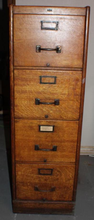 Excellent Hardwood Four-Drawer Filing Cabinet